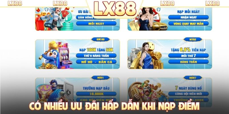 Có nhiều ưu đãi hấp dẫn khi nạp điểm