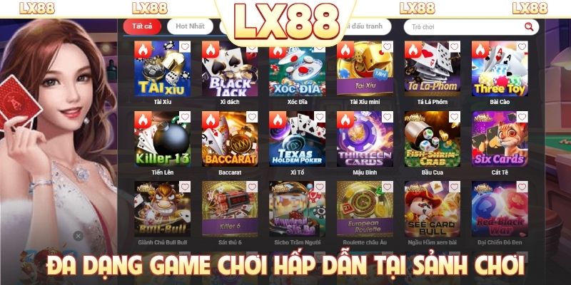Đa dạng game chơi hấp dẫn tại sảnh chơi
